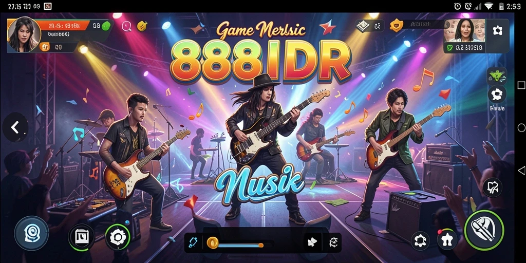 Screenshot utama 888IDR menunjukkan gameplay musik yang menarik.