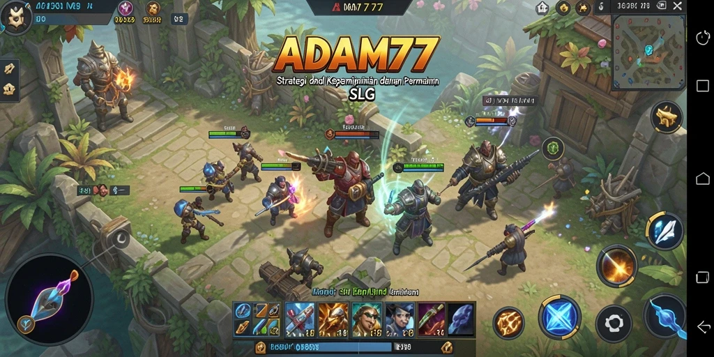 Screenshot gameplay ADAM77 yang menunjukkan aksi strategi intens.