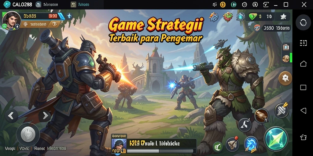 Tangkapan layar gameplay CALO288 yang menggambarkan pertempuran strategi yang seru.