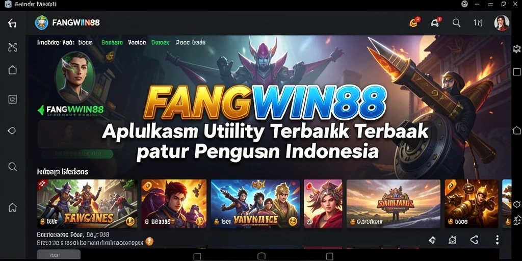 Tampilan aplikasi FANGWIN88 dengan fitur Utility yang canggih.