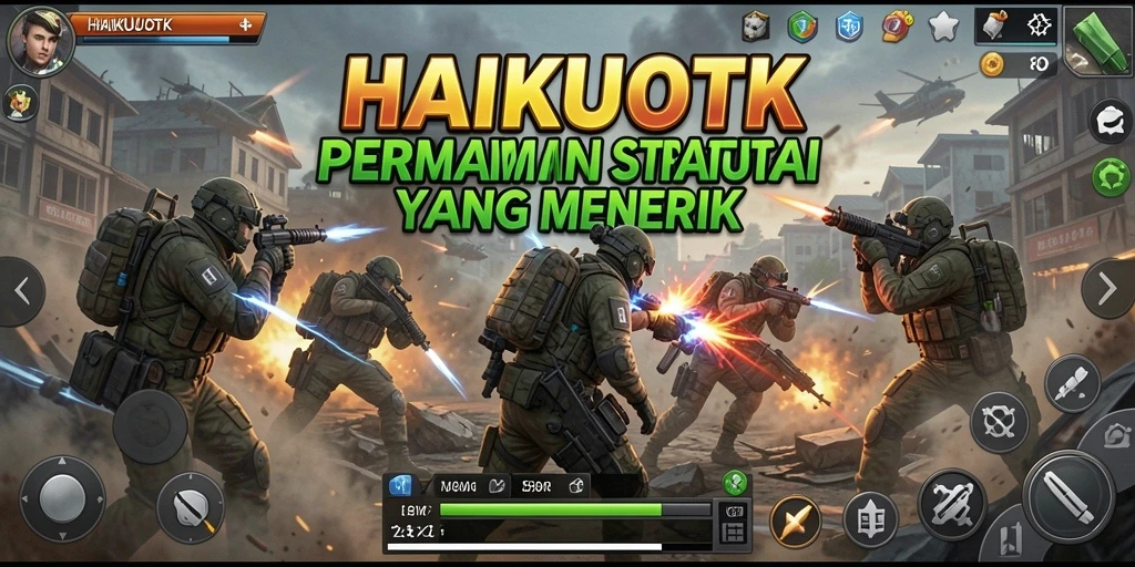 Tangkapan layar gameplay HAIKUOTK menunjukkan peperangan strategi yang mendebarkan.