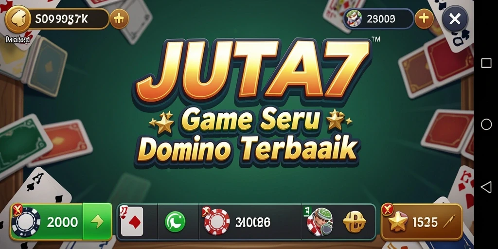 Tampilan utama JUTA7 menunjukkan serunya permainan Domino.