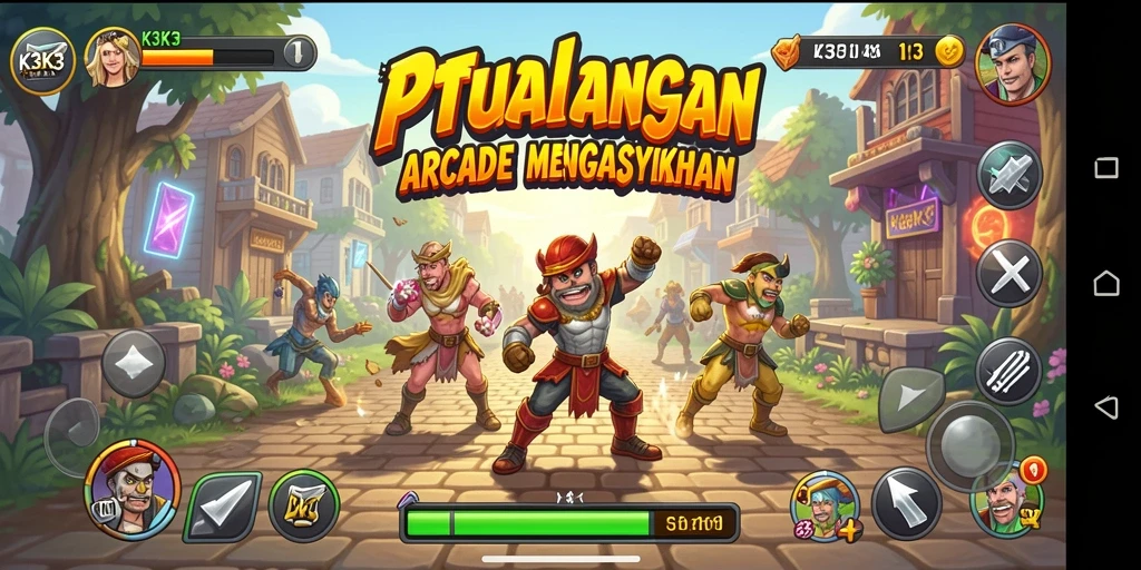 Tampilan gameplay seru dari K3K3 yang menantang.