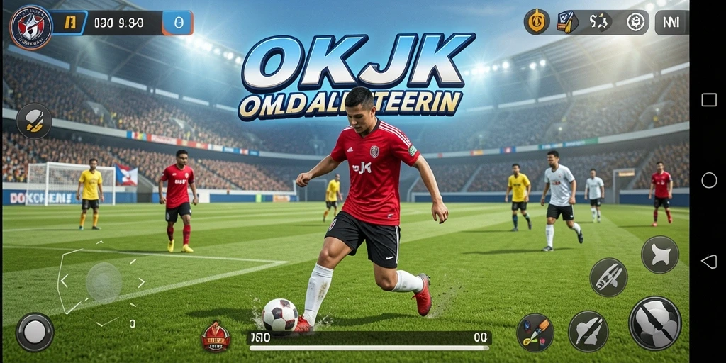 Screenshot OKJK menampilkan aksi seru dalam permainan olahraga.