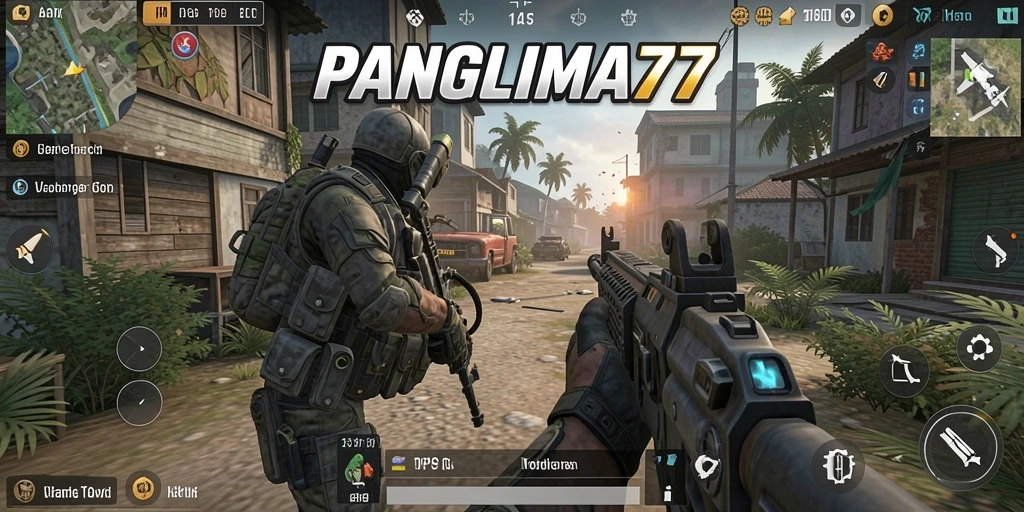 Screenshot tampilan game PANGLIMA77 saat pertarungan TPS.