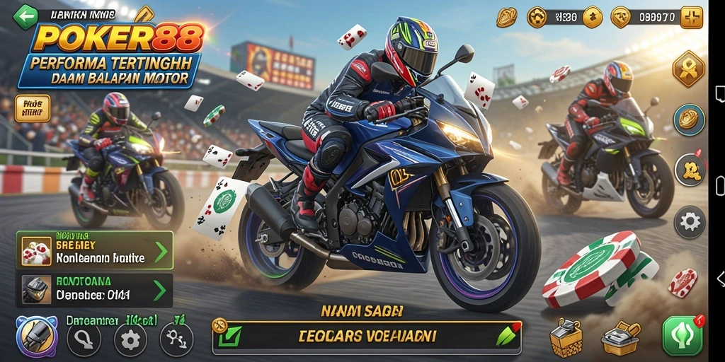 Gameplay balapan motor yang mendebarkan dan seru.