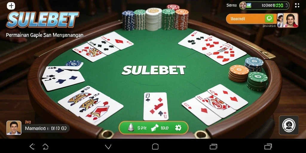 Screenshot utama SULEBET menampilkan gameplay Gaple yang seru dan interaktif.