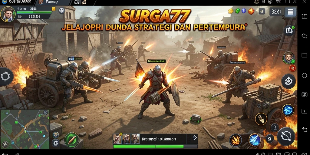 Tampilan aksi dan strategi dalam gameplay SURGA77 yang seru.