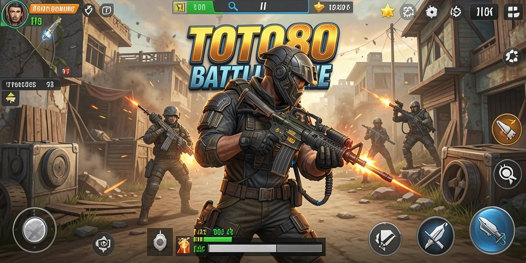 Tangkapan layar gameplay TOTO80 menampilkan aksi seru dalam pertarungan Battle Royale.
