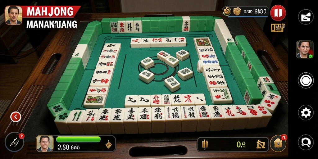 Tampilan menarik dari gameplay V21 yang menantang Mahjong.