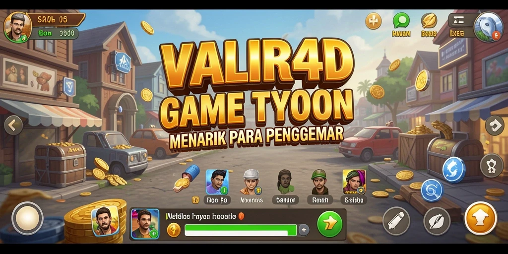 Tangkapan layar permainan VALIR4D yang menunjukkan pengelolaan bisnis.