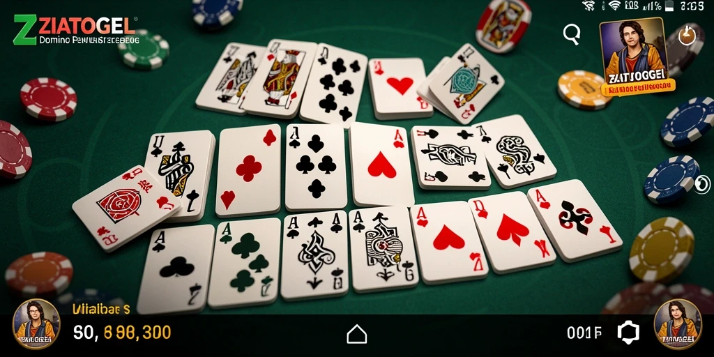 Tampilan gameplay ZIATOGEL menunjukkan suasana seru bermain Domino.