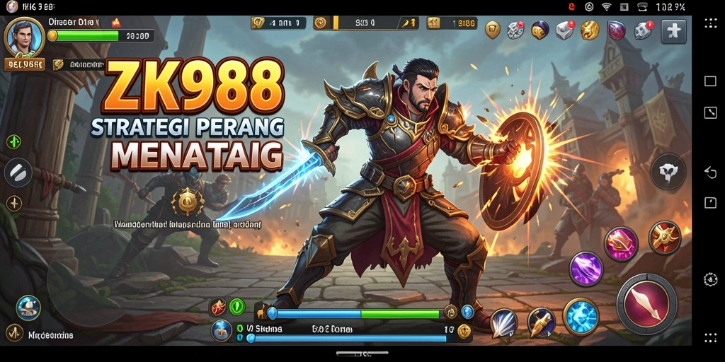 Tangkapan layar gameplay ZK988 yang menunjukkan peperangan strategi.